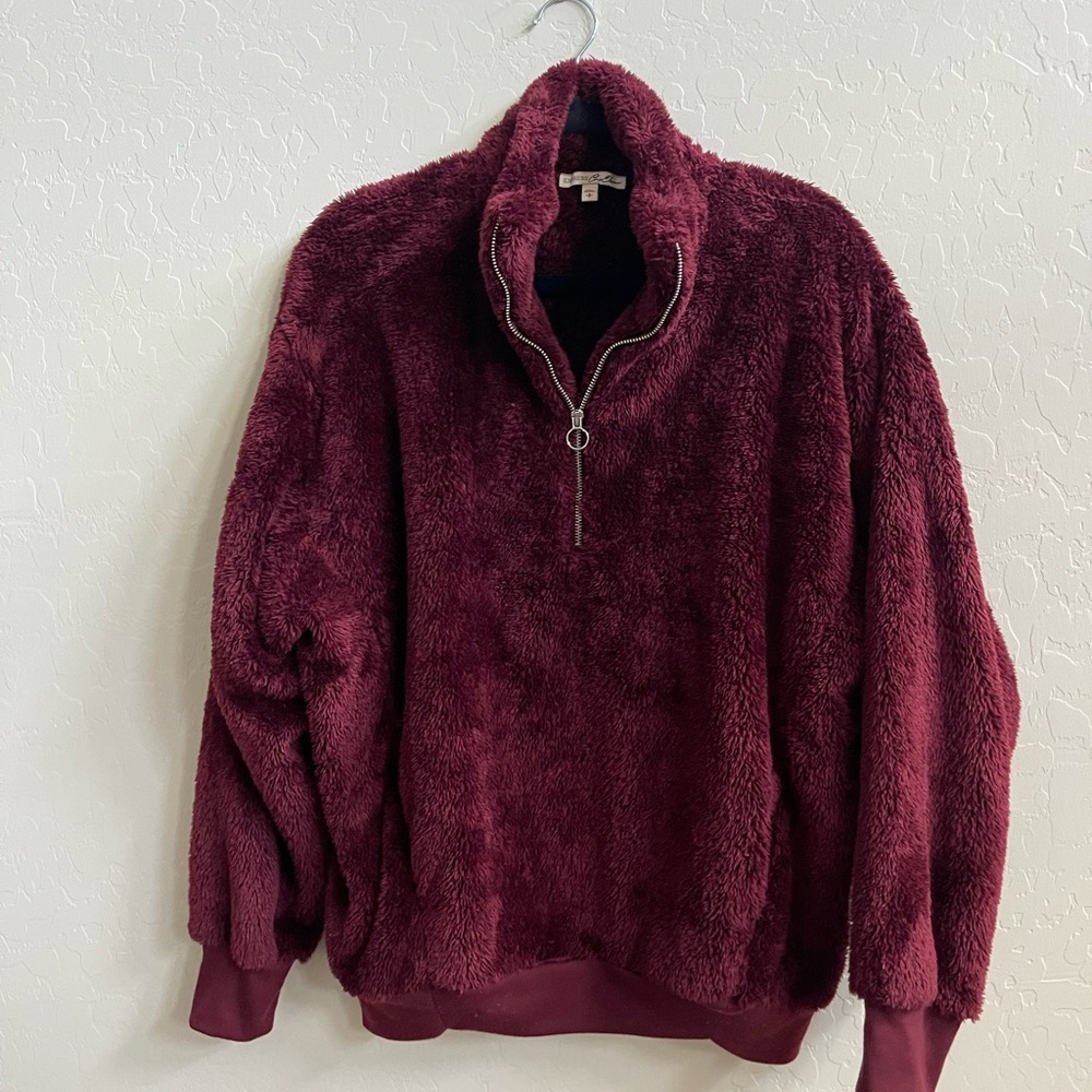 Express Burgundy Fleece Jacket
